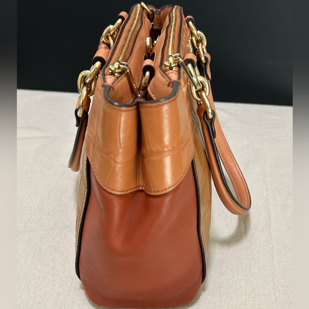 COACH Brooke Mini Croc Embossed and Smooth Leather in Colorblock Xbody/Satchel - Picture 8 of 14